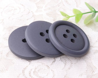 wood buttons,4 hole buttons,40 mm 6 pcs blue grey color wooden buttons,sewing buttons for sweater clothing leather wrap clasps