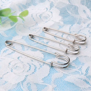 Safety pins silver kilt pins brooch pins large pins 10pcs iron safety pins 70mm 57mm 50mm