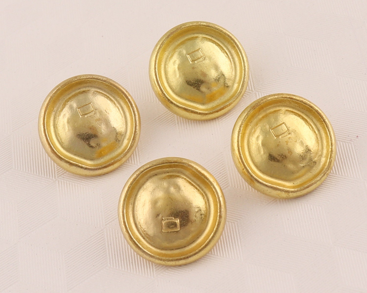 Brushed Gold Metal Design Button Disc 14 to 45mm - Buttons Paradise