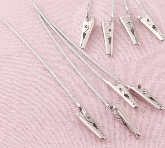 Silver Alligator clips with teeth Alligator Clamps Crafts Etsy