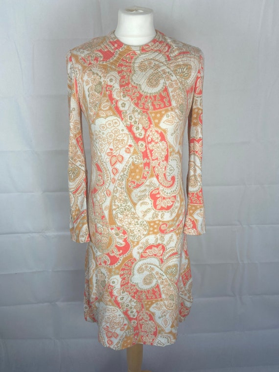 60’s Mod Paisley Print Shift Dress