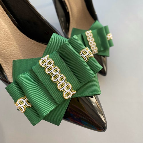 Jamie Cobalt Blue Triple Bow Shoe Clips Etsy