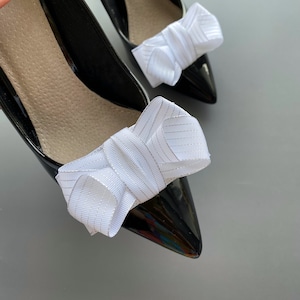 White Shoe Clips for Bridal. Shoe Enhancement and Wedding Accessories.