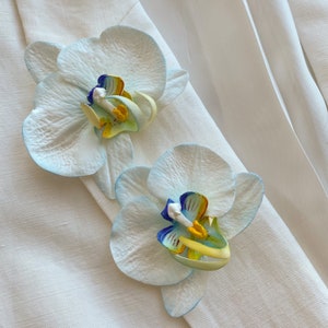 Broche de orquídeas. Juego de dos orquídeas. Broche de flores. Regalo para ella.