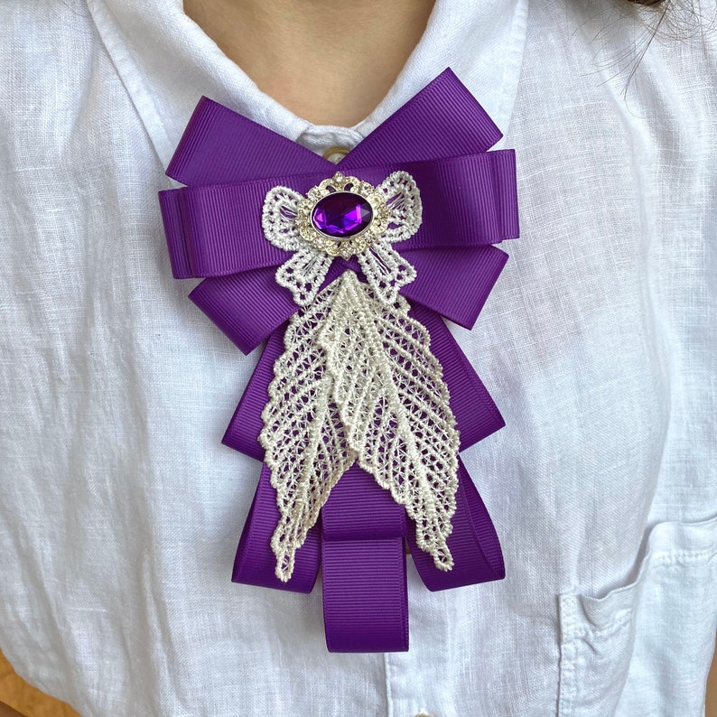 Womens Purple Bow Brooch. Valentines Gift. Etsy
