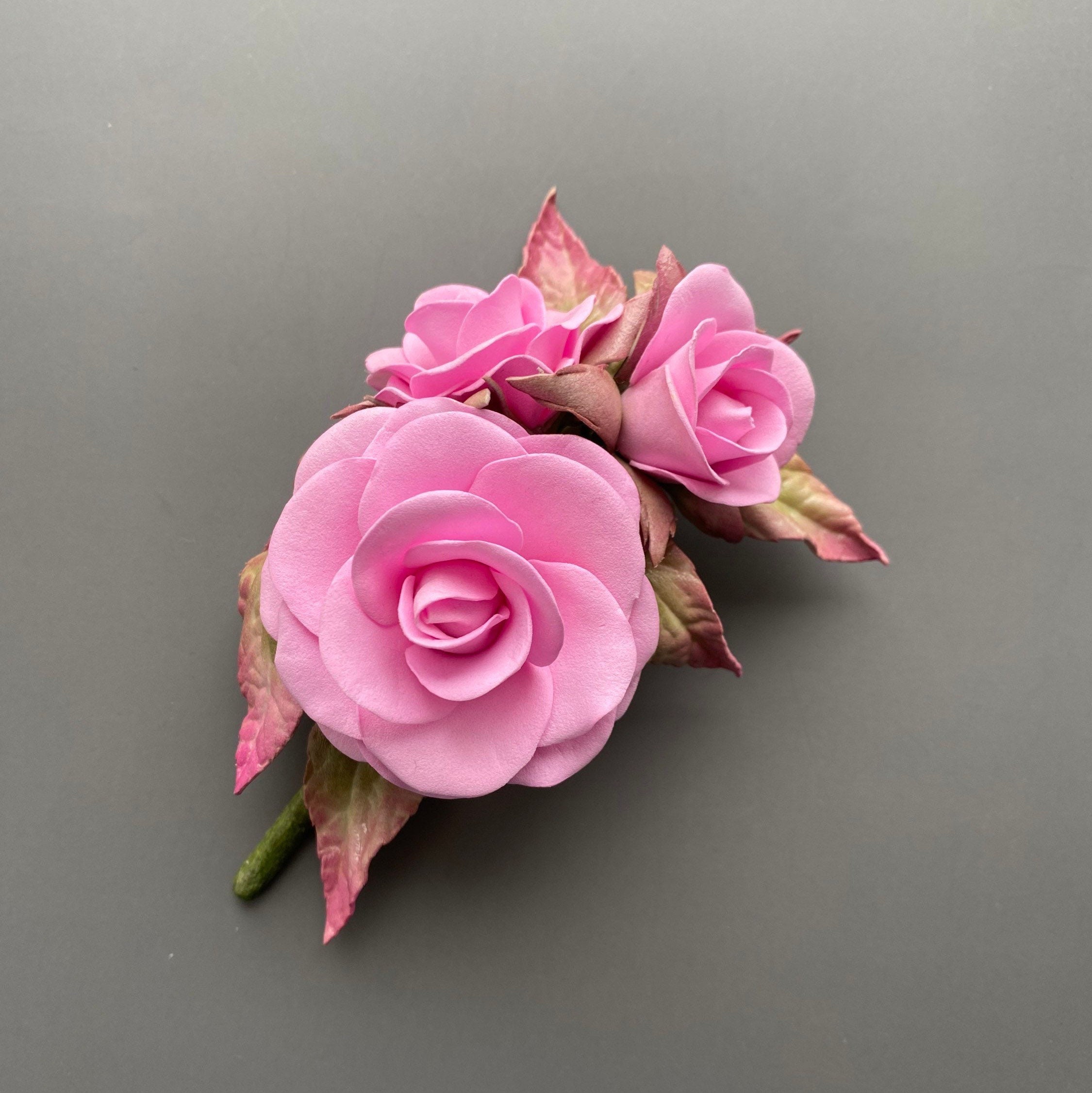 Pink Rose Brooch. Floral Large Lapel Pin. Flower Pin. Gift for -  Hong  Kong