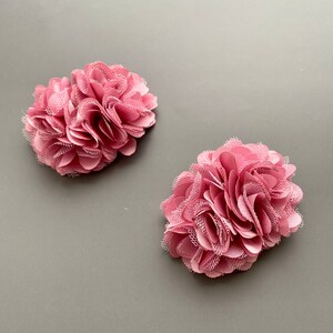 Pinces à chaussures et épinglette fleurs vieux rose. Pinces à chaussures fleuries. Lot de 2. Cadeau pour elle. image 9