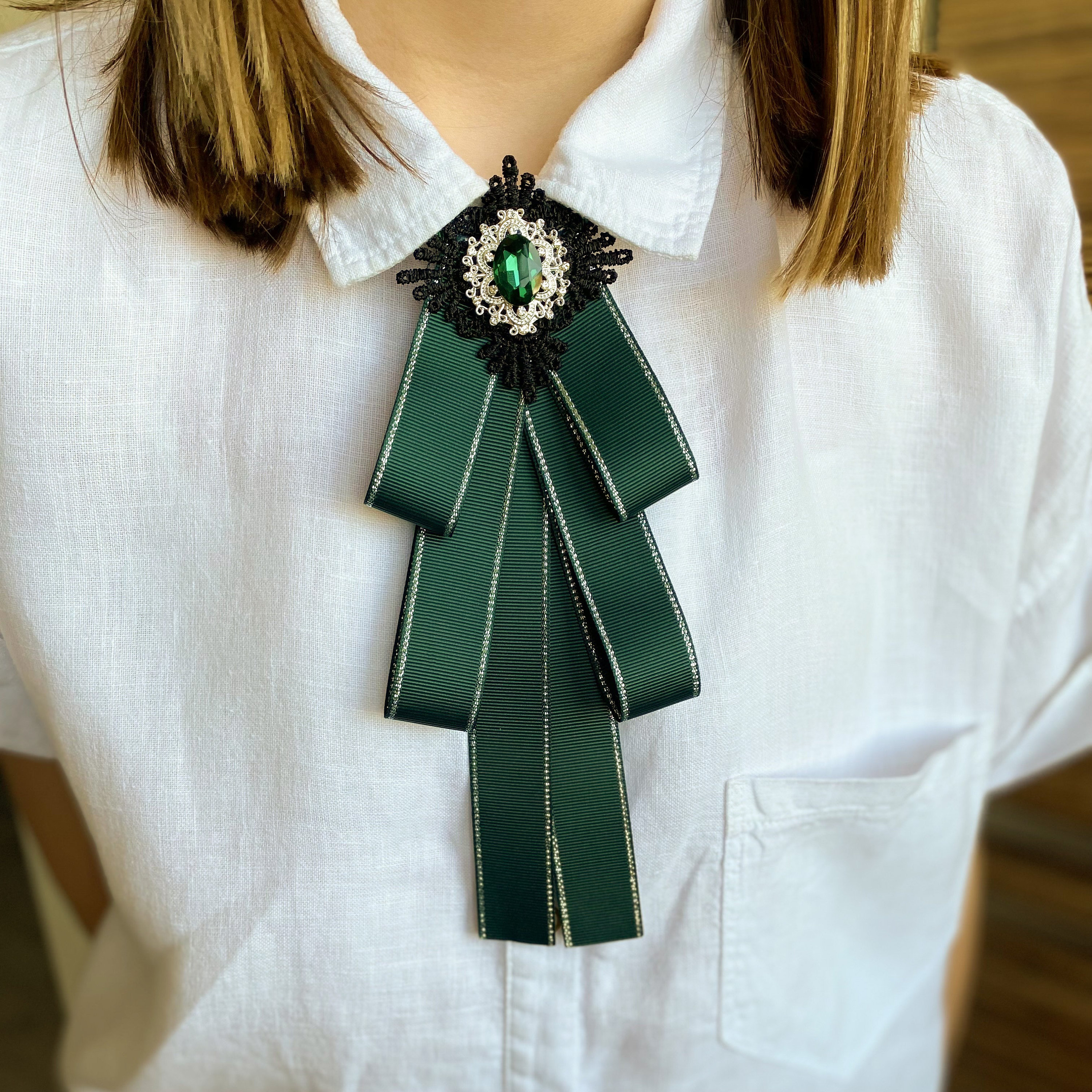 women green bow tie