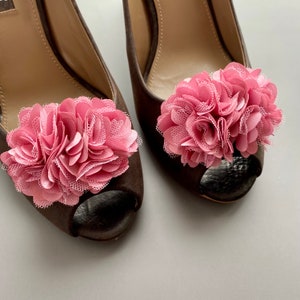 Pinces à chaussures et épinglette fleurs vieux rose. Pinces à chaussures fleuries. Lot de 2. Cadeau pour elle. image 10