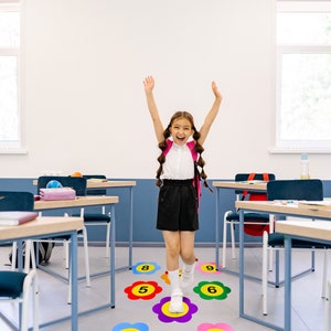 Sensory Path Floor Sticker Flowers With Numbers | High Quality  Sensory Stickers | Learning Mats | Child Development | Playground Sticker