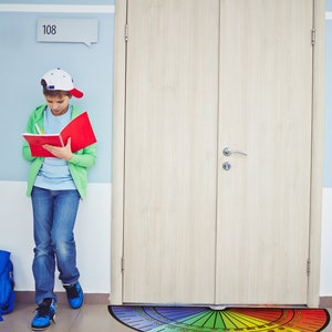 rapporteur d'angles à 180 degrés | Décoration de couloir d'école | Stickers mathématiques éducatifs | Sticker pour porte