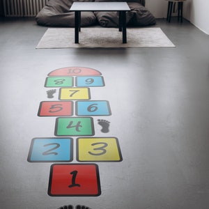 Sensory Hopscotch Floor Stickers | Schools Playground Decal | Occupational Therapy | Kindergarten Learning Math | Therapy Resources