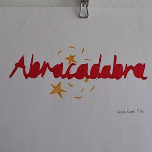 Hand Screen Printed &#39;Abracadabra&#39; Print - Very Limited Edition