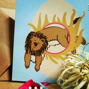 Cartão Leaping Lion - listagem personalizada para Andrea