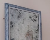 Antiqued silver leaf Verre eglomise mirror