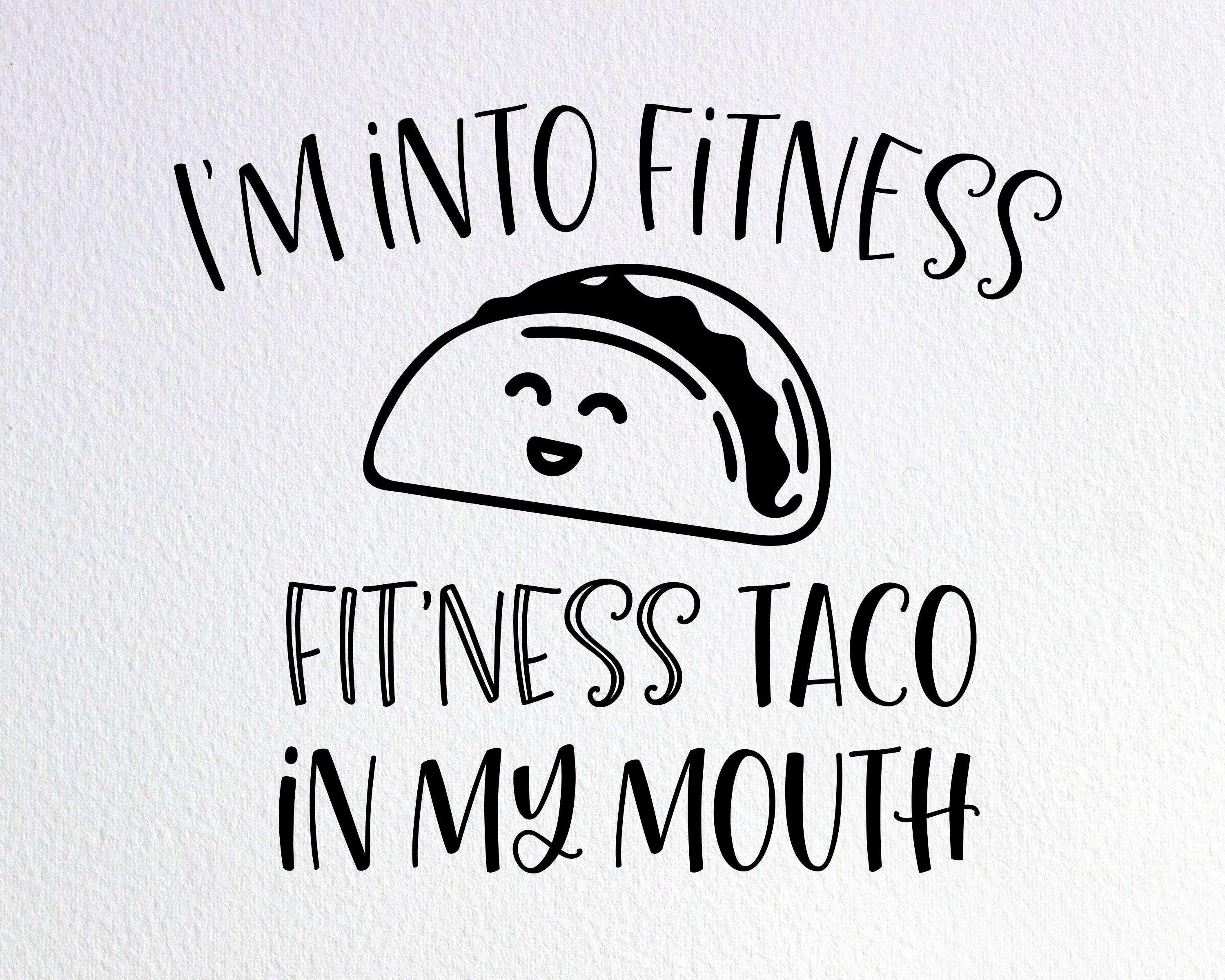 Funny "I'm Into Fitness (Fitness Taco In My Mouth)" Men's T-Shirt - Gym Food Humor Tee - View #7