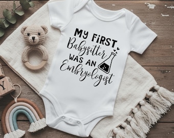 Funny IVF Baby Onesie SVG: Embryologist Babysitter, Cricut Silhouette Cut File