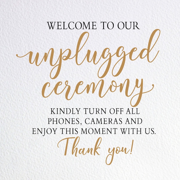 Welcome To Our Unplugged Ceremony Svg, Wedding Welcome Sign Svg, Dxf Png Cut File for Cricut Silhouette Cameo