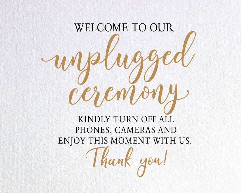 Welcome To Our Unplugged Ceremony Svg Wedding Welcome Sign ...
