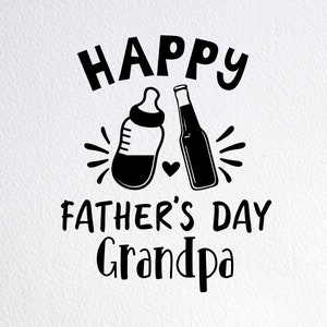 Happy Father&#39;s Day Grandpa Svg, Father&#39;s Day Pregnancy Reveal Onesie Svg, Dxf Png Cut File for Cricut Silhouette Cameo