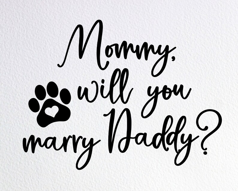 "Mommy, Will You Marry Daddy?" Hundehalstuch - Weißes Verlobungs-/Hochzeits-Accessoire Für Hunde