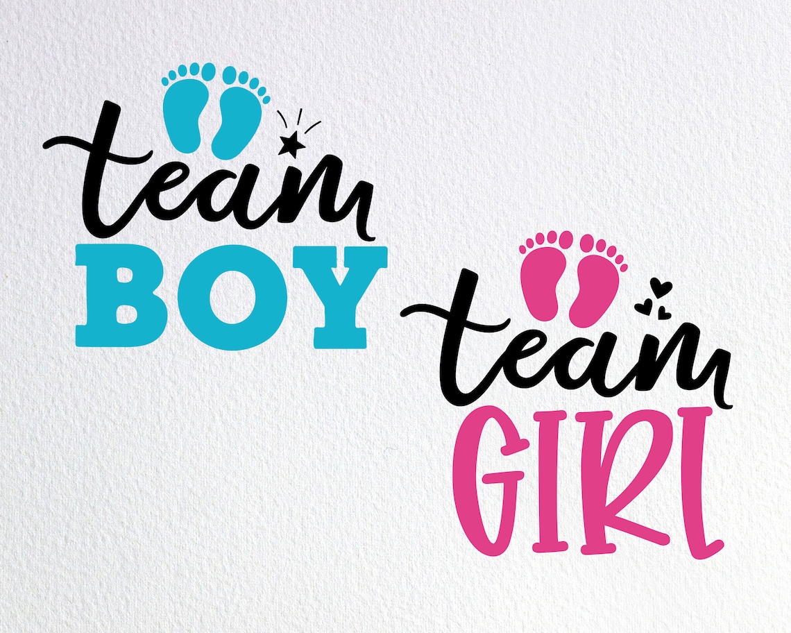 Team Boy Team Girl Svg Baby Gender Reveal Party Sign Svg Dxf Etsy
