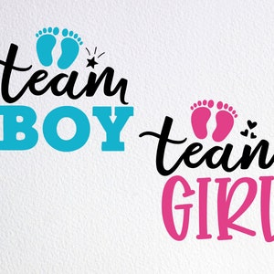 Team Boy Team Girl Svg, Baby Gender Reveal Party Sign Svg, Dxf Png Cut File for Cricut Silhouette Cameo