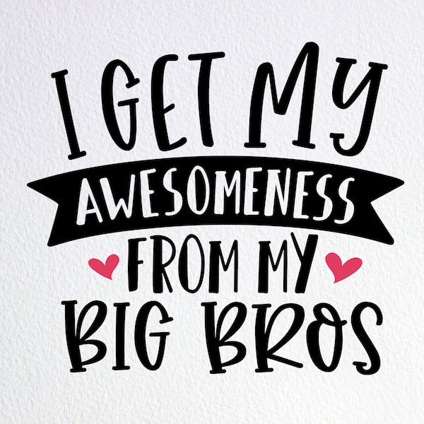 I Get My Awesomeness From My Big Bros Svg, Funny Baby Onesie for Brother Birthday Svg, Dxf Png Cut File for Cricut Silhouette Cameo