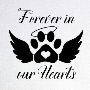Forever In Our Hearts Svg, Christmas Pet Memorial Ornament Svg, Dxf Png Cut File for Cricut Silhouette Cameo