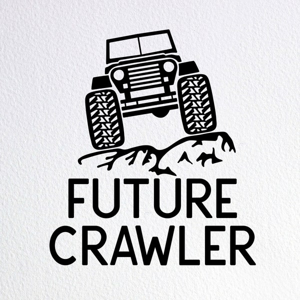 Futuro Crawler Svg, recién nacido Onesie Svg, divertido off road Onesie Svg, Dxf Png Cut Archivo para Cricut Silhouette Cameo