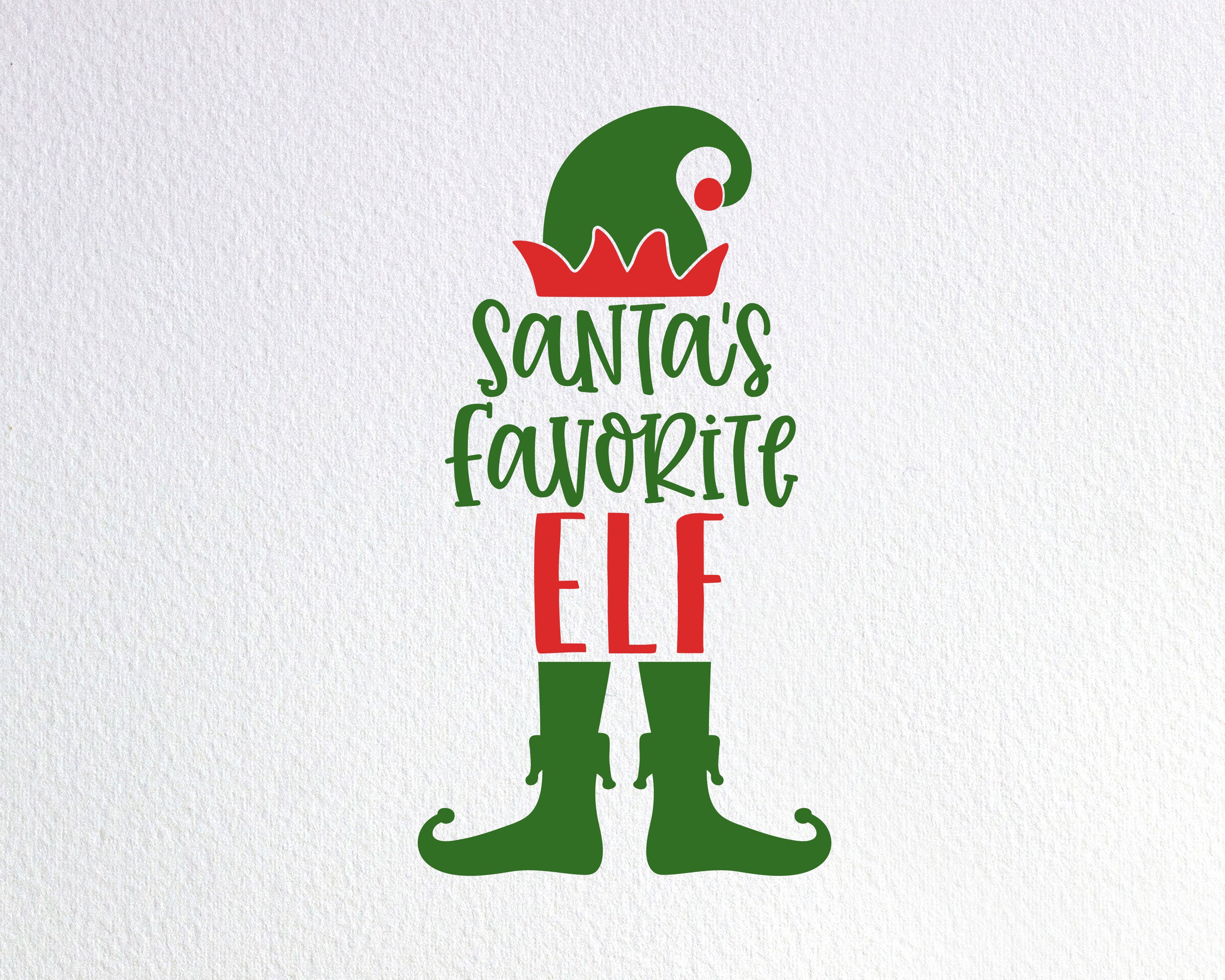 Santa's Favorite Elf Svg, Christmas Elf Gift for Kids Svg