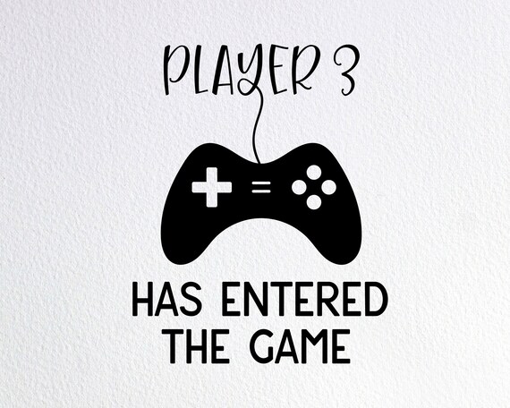 game controller svg Pregnancy Announcement Player 3 svg New born svg Baby shower svg iron on transfer svg Baby Announcement