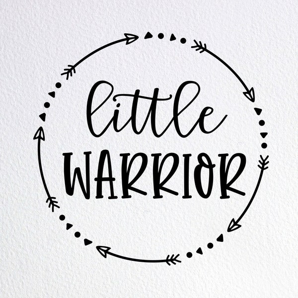 Little Warrior Svg, Baby Shower Gift Svg, Dxf Png Cut File for Cricut Silhouette Cameo