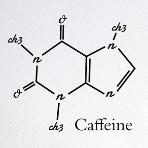 Koffein Formel, Kaffee Molekül Svg, Dxf Png geschnitten Datei für Cricut Silhouette Cameo
