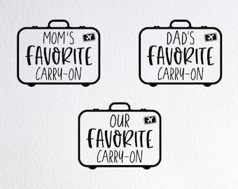 Favorite Carry-On SVG: Mom, Dad, Baby Travel Onesie Cut File