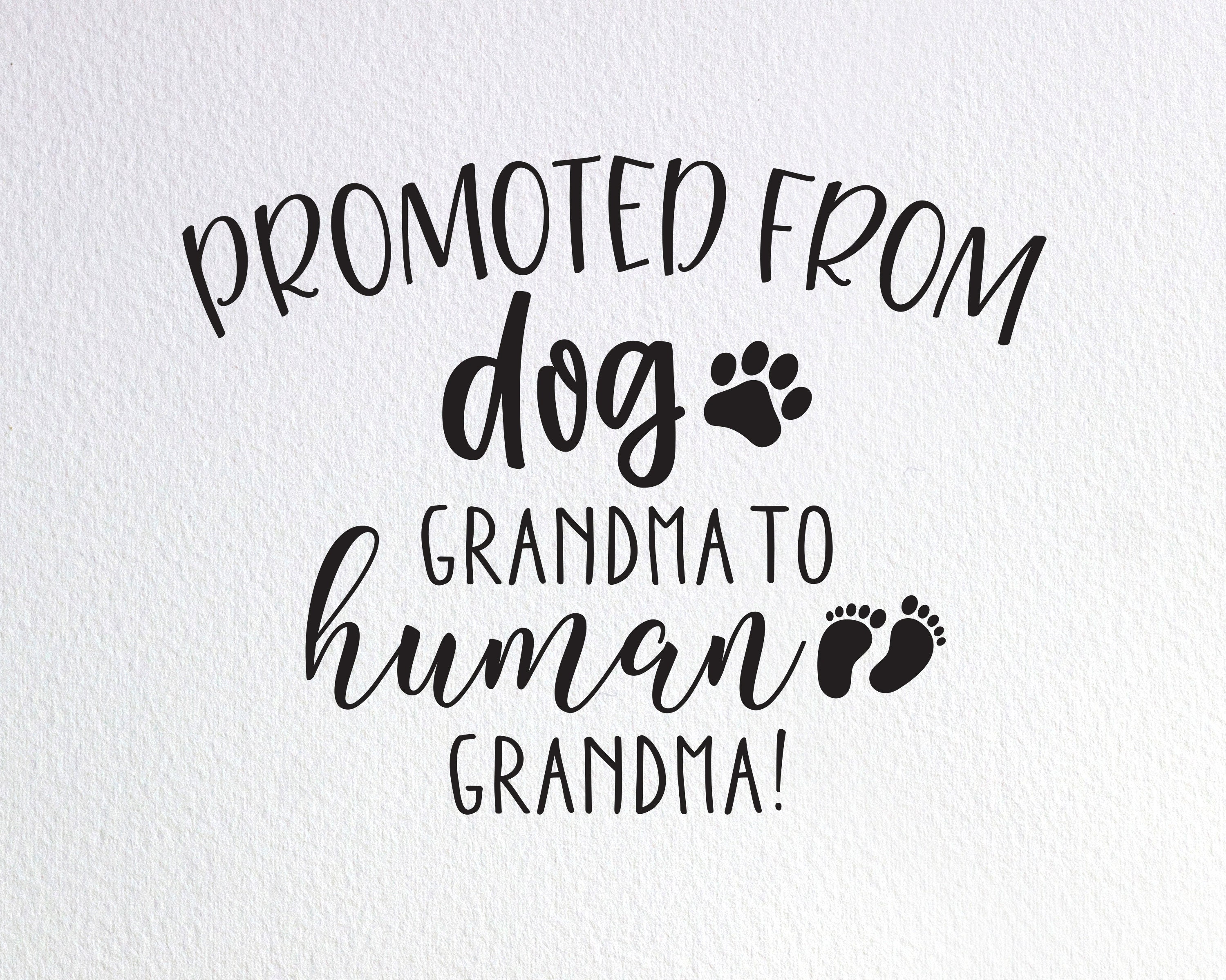 Promoted From Dog Grandma to Human Grandma Svg New Grandma Etsy Canada