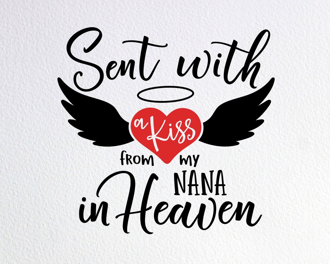 Baby Bodysuit 'Sent With A Kiss From My Nana In Heaven' - Grey Long Sleeve 0-3 Months Outfit