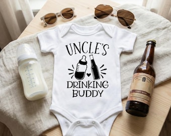 Uncle's Drinking Buddy SVG: Funny Baby Onesie Cut File