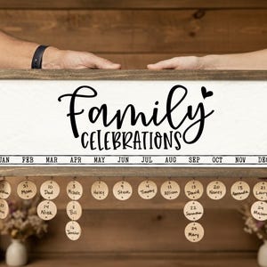 Familienfeiern SVG: Geburtstag Bordkalender Cut File