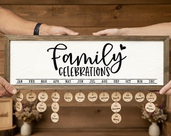 Family Celebrations SVG: Birthday Board Calendar Cut File