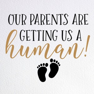 Our Parents Are Getting Us A Human Svg, 2 Two Pets Pregnancy Announcement Bandanas Svg, Dxf Png Cut File for Cricut Silhouette Cameo
