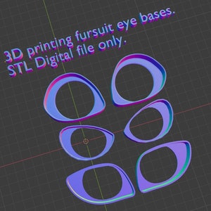 3D Fursuit Follow Me Eye Planks - 3 Styles Bundle - Nur digitale STL-Dateien