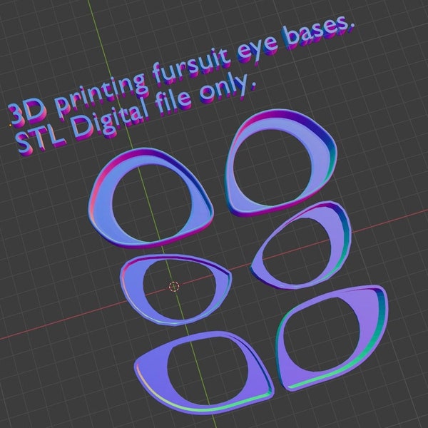 3D Fursuit Follow Me Eye Planks-3 stijlen bundel-alleen STL digitale bestanden