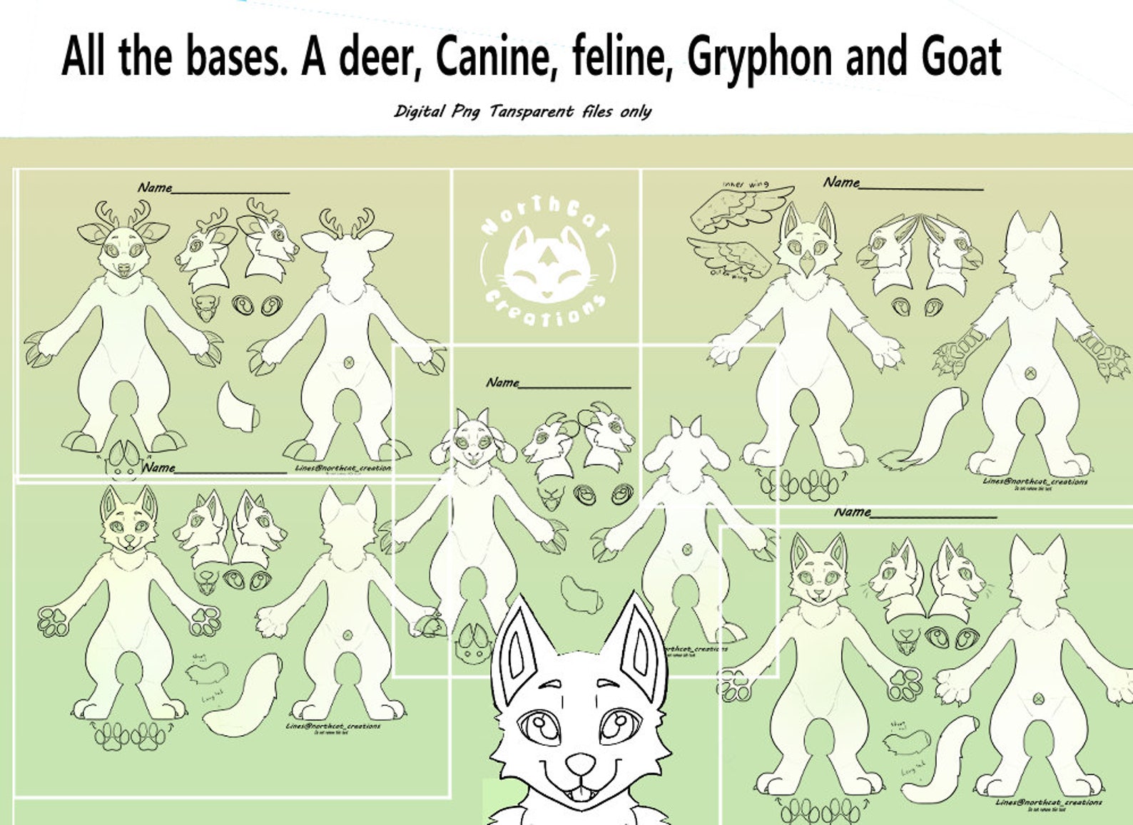 Fursuit Lineart | Furry Reference Sheet - Etsy