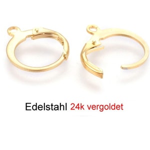 DIY * 12 / 30 / 50 / 100 Dainty leverbacks 24K gold-plated earrings folding leverbacks gold hoop earrings huggie accessories creative supplies jewelry making