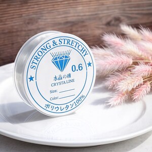 Jewelry cord elastic thread 0.4 mm 0.6 mm 0.7 mm 0.8 mm 1 mm Transparent stretch cord Bracelets Jewelry Jewelry making Beaded jewelry Bracelets 0,6mm = 10,5 Meter
