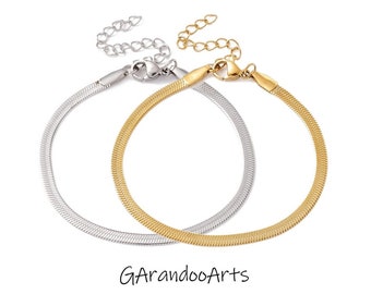 Schlangen Armband Silber oder Gold Farben Edelstahl Schmuck für Frauen Männer Mit Liebe Schenken Weinachten Geburtstag Jahrestag Geschenk