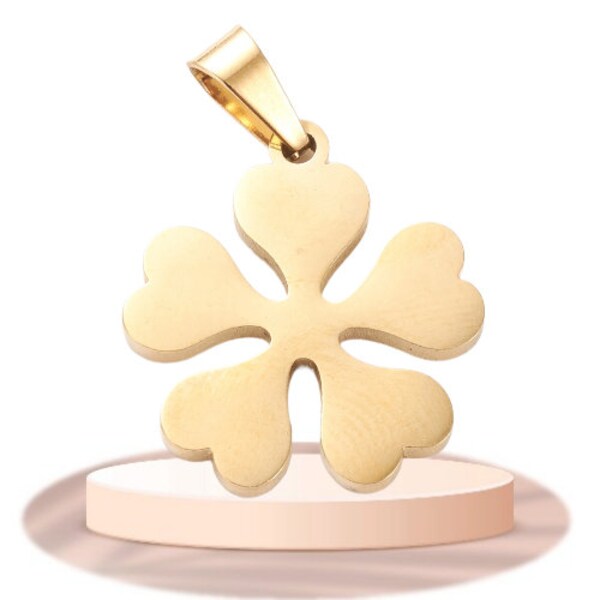 DIY * Edelstahl Anhänger " Kirschblüte Sakura " Kettenanhänger Farbe Gold für Schmuck Verarbeitung Kette Armband Ohrringe Geschenk Charm