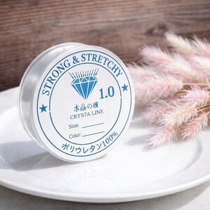 Jewelry cord elastic thread 0.4 mm 0.6 mm 0.7 mm 0.8 mm 1 mm Transparent stretch cord Bracelets Jewelry Jewelry making Beaded jewelry Bracelets 1,0mm = 4,5 Meter