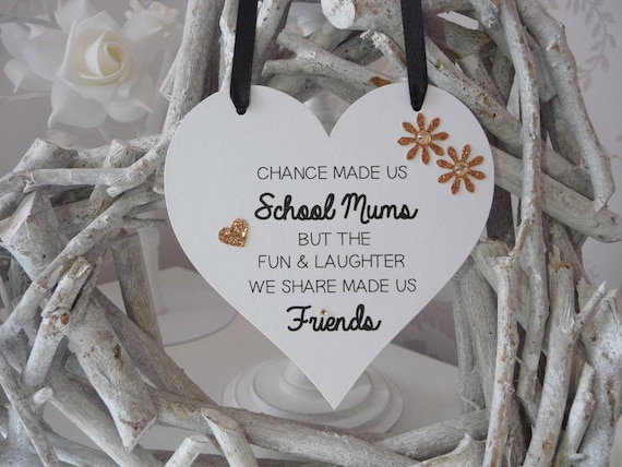 Handmade Wooden Hanging Heart Plaque Gift for Colleague Keepsake for Friend
